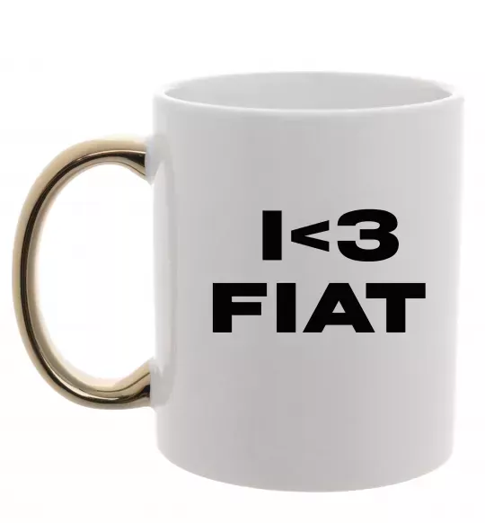 Чашка з кольоровою ручкою I <3 Fiat Золото фото
