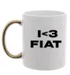 Чашка з кольоровою ручкою I <3 Fiat Золото фото