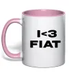 Чашка з кольоровою ручкою I <3 Fiat Ніжно рожевий фото