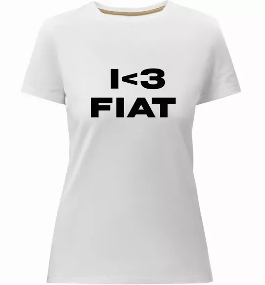 Женская премиум футболка I <3 Fiat Белый фото