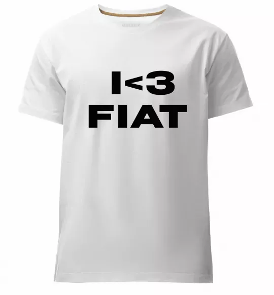 Чоловіча преміум футболка I <3 Fiat Білий фото