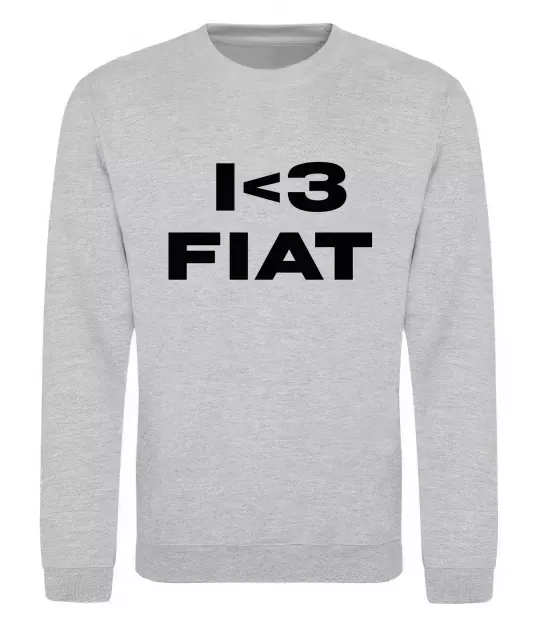 Свитшот I <3 Fiat Серый меланж фото