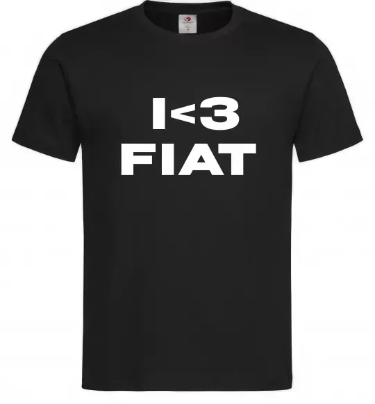 Чоловіча футболка I <3 Fiat Чорний фото