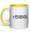Чашка с цветной ручкой 500 Fiat Лимонный фото