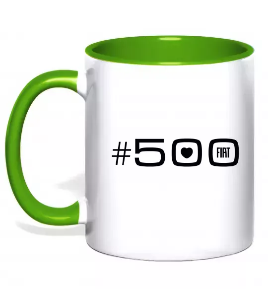 Чашка с цветной ручкой 500 Fiat Зеленый фото