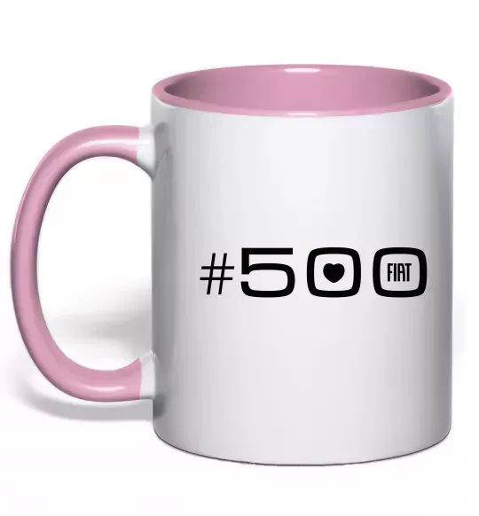 Чашка с цветной ручкой 500 Fiat Нежно розовый фото