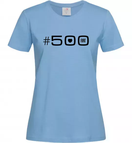 Жіноча футболка 500 Fiat Блакитний фото