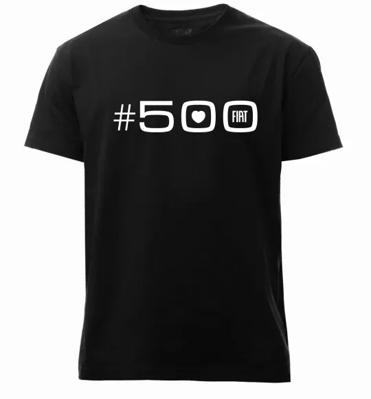 Чоловіча преміум футболка 500 Fiat Чорний фото