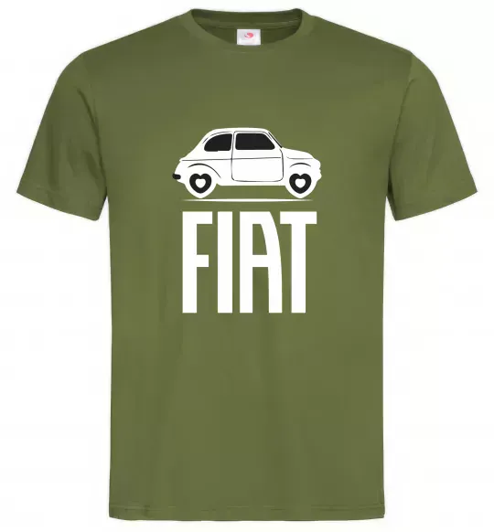 Чоловіча футболка Fiat машина Оливковий фото