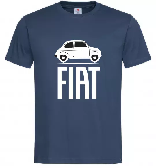 Чоловіча футболка Fiat машина Темно-синій фото