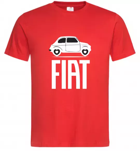 Чоловіча футболка Fiat машина Червоний фото