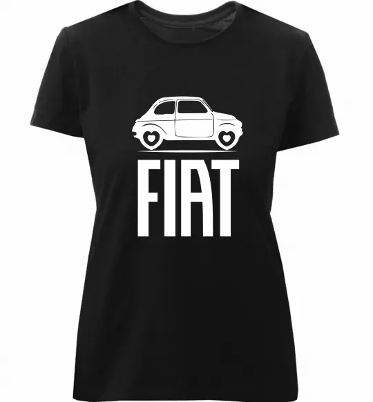 Женская премиум футболка Fiat машина Черный фото