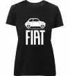 Женская премиум футболка Fiat машина Черный фото