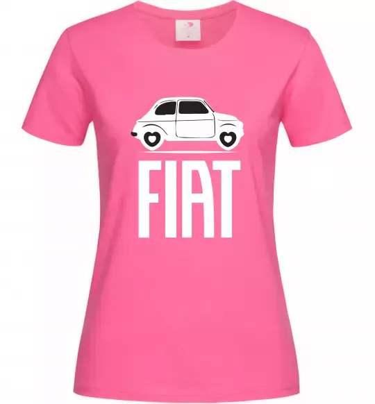 Жіноча футболка Fiat машина Яскраво-рожевий фото