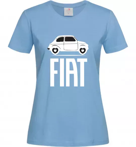 Жіноча футболка Fiat машина Блакитний фото