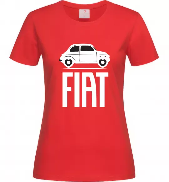 Жіноча футболка Fiat машина Червоний фото