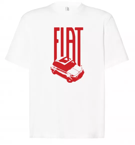 Футболка Оверсайз Fiat car Белый фото