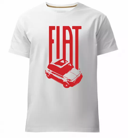 Чоловіча преміум футболка Fiat car Білий фото
