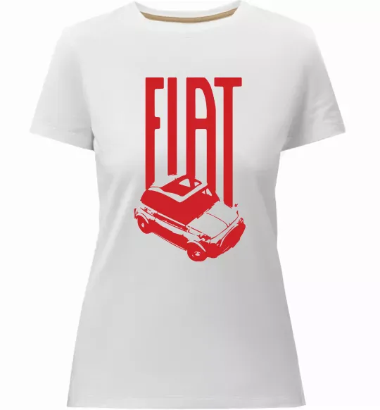 Женская премиум футболка Fiat car Белый фото