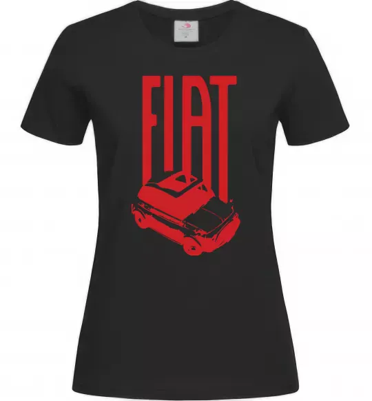 Женская футболка Fiat car Черный фото