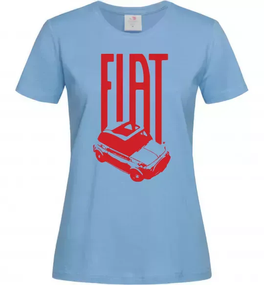 Женская футболка Fiat car Голубой фото