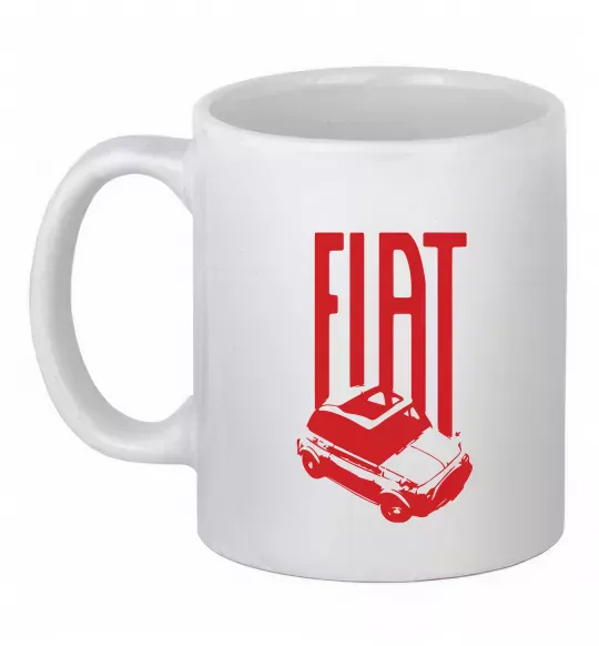 Чашка керамическая Fiat car Белый фото
