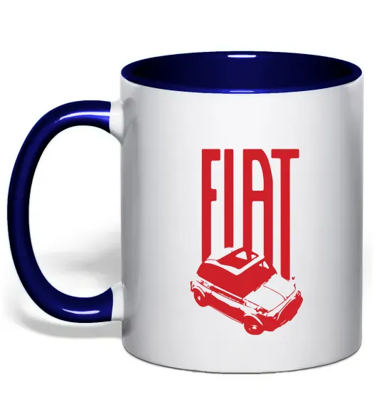 Чашка з кольоровою ручкою Fiat car Глибокий темно-синій фото