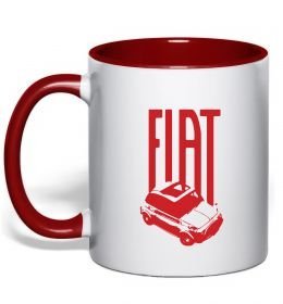 Чашка с цветной ручкой Fiat car