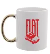 Чашка з кольоровою ручкою Fiat car Золото фото