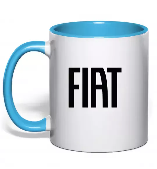 Чашка з кольоровою ручкою Fiat назва Блакитний фото