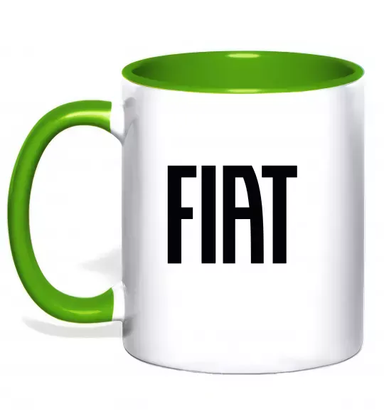 Чашка з кольоровою ручкою Fiat назва Зелений фото