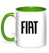 Чашка з кольоровою ручкою Fiat назва Зелений фото