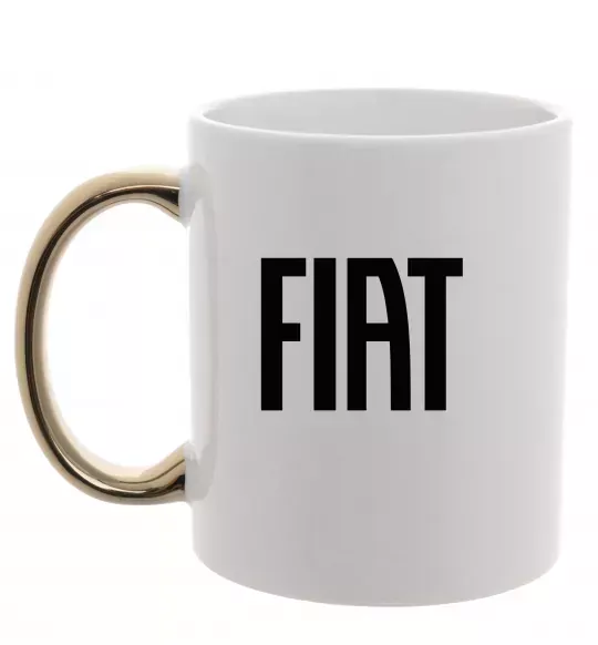Чашка з кольоровою ручкою Fiat назва Золото фото