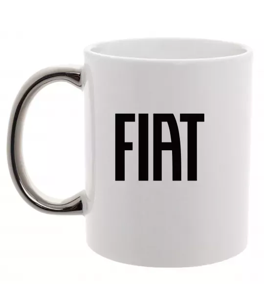 Чашка з кольоровою ручкою Fiat назва Срібло фото