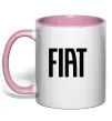 Чашка з кольоровою ручкою Fiat назва Ніжно рожевий фото