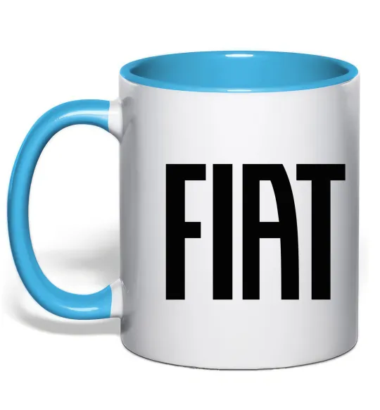 Чашка с цветной ручкой Fiat назва Голубой фото