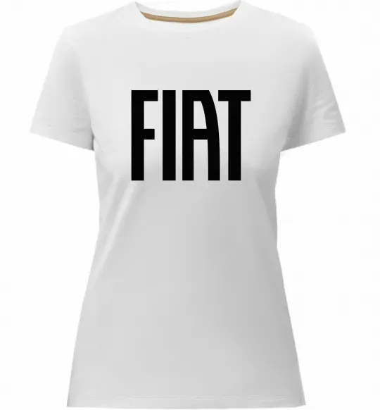 Жіноча преміум футболка Fiat назва Білий фото