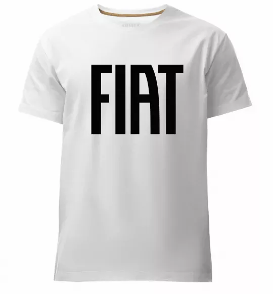 Мужская премиум футболка Fiat назва Белый фото