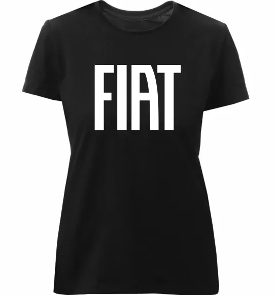 Жіноча преміум футболка Fiat назва Чорний фото