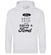 Мужская толстовка (худи) Keep calm and drive Ford Серый меланж фото
