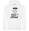 Жіноча толстовка (худі) Keep calm and drive Ford Білий фото