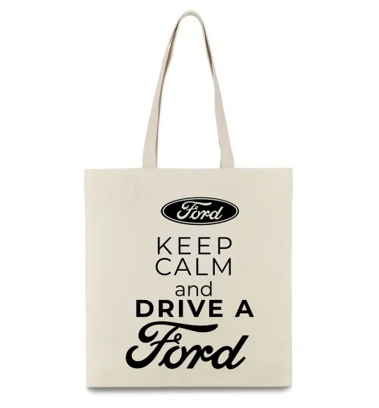 Еко-сумка Keep calm and drive Ford Бежевий фото