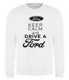 Світшот Keep calm and drive Ford Білий Світшот Keep calm and drive Ford Білий фото
