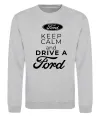 Світшот Keep calm and drive Ford Сірий меланж Світшот Keep calm and drive Ford Сірий меланж фото
