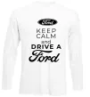 Лонгслів Keep calm and drive Ford Білий Лонгслів Keep calm and drive Ford Білий фото