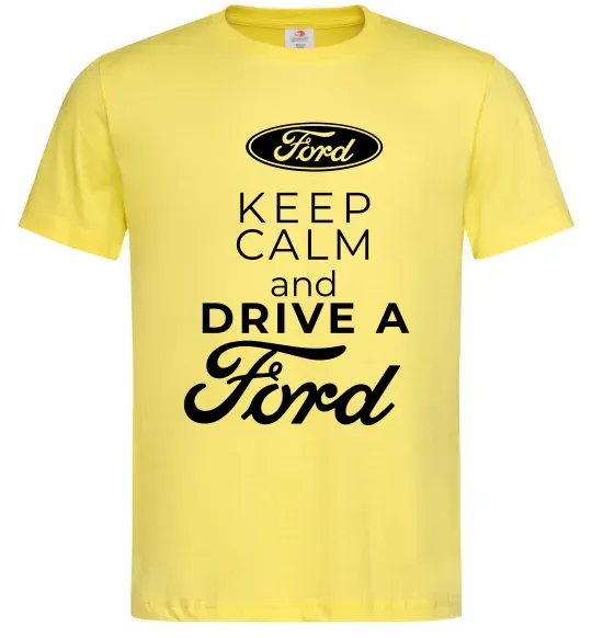 Мужская футболка Keep calm and drive Ford Лимонный фото