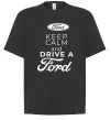Футболка Оверсайз Keep calm and drive Ford Чорний фото