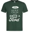 Мужская футболка Keep calm and drive Ford Темно-зеленый фото