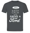 Мужская футболка Keep calm and drive Ford Графит фото