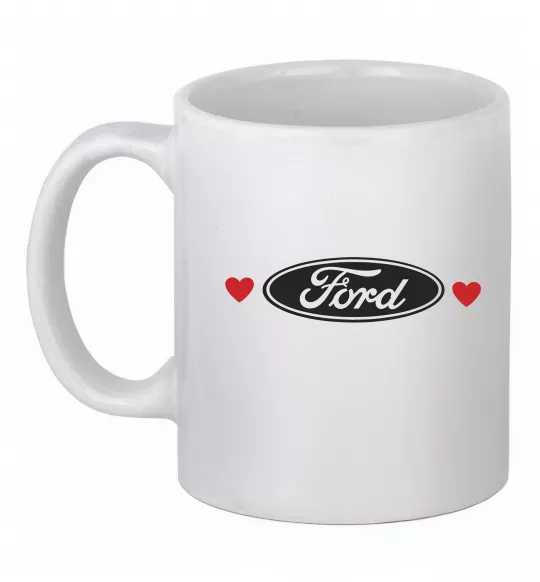 Чашка керамічна Ford logo heart Білий фото